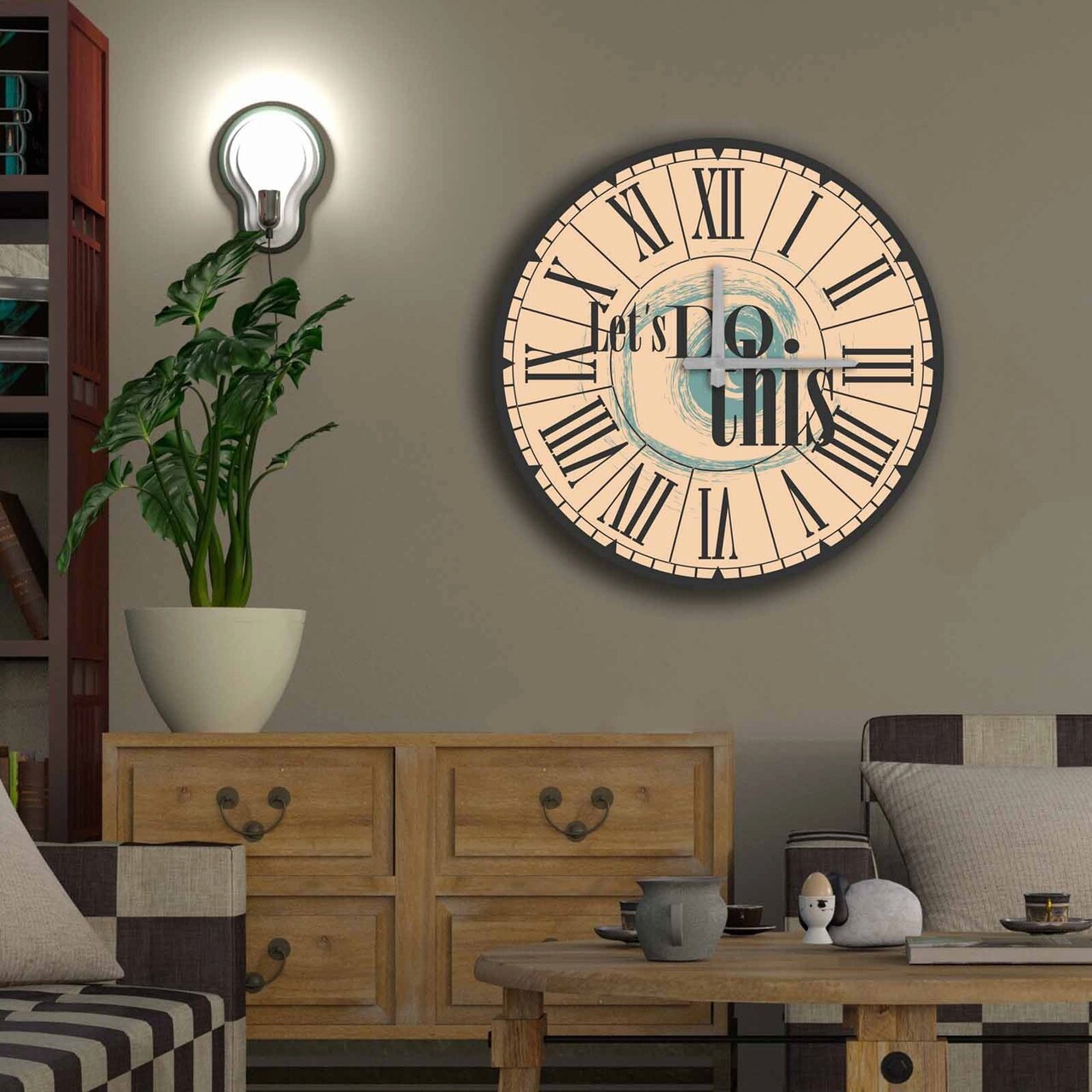 Ceas de perete, 5050MS-060, ø50 cm, Multicolor - imagine 3